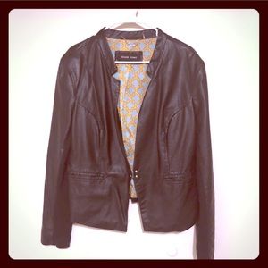 Faux leather blazer